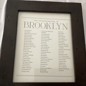 The Neighborhoods of BROOKLYN Print,framed.
